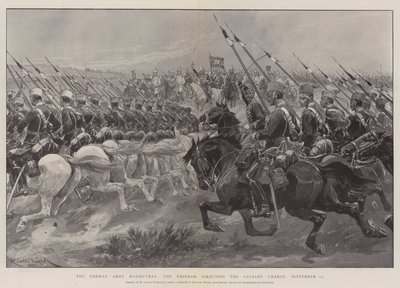 De Duitse Legermanoeuvres, de Keizer die de Cavalerieaanval leidt, 12 september door Richard Caton Woodville junior